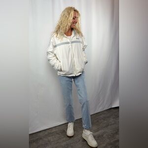 Vintage 90's Reebok Windbreaker Jacket in White Silver Size Small
